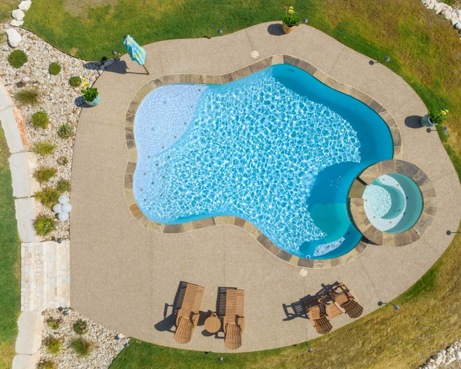 A pool construction designed by Elite Pools of Central Texas